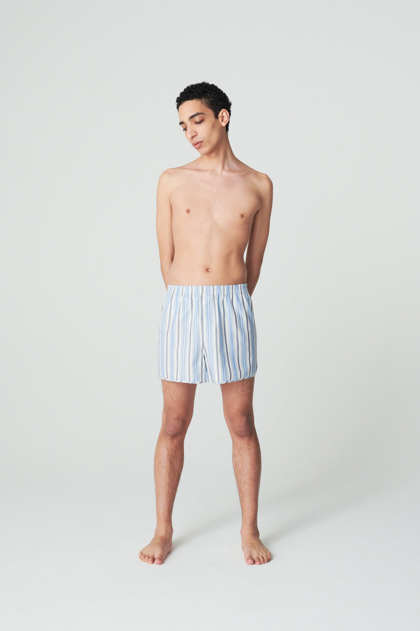 Side Slit Boxer Shorts in PJs Stripe